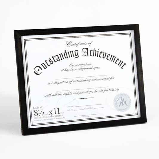 Malden 8.5x11 black wood ready made certificate frame - 6416-81