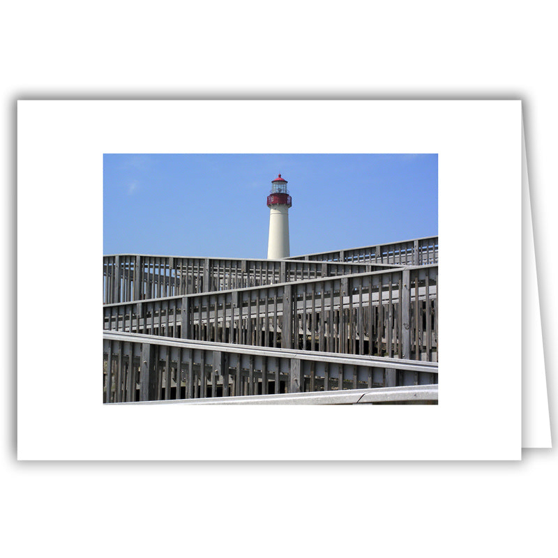 Helen Eddy photo card - Long Ramp to Lighthouse - Cape May - Item 142d-18