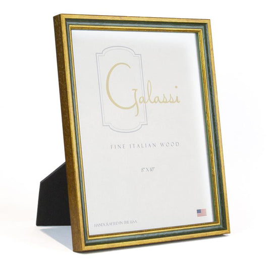 F.G. Galassi 8x10 green & gold ready made picture frame - style 16580