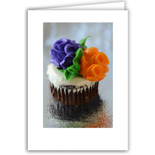 Helen Eddy photo card - Cupcake Orange and Purple - Item 168D-86