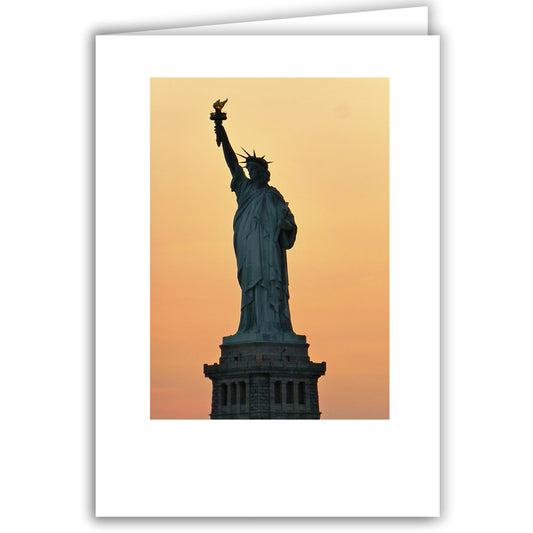 Helen Eddy photo card - Statue of Liberty at sunset, NY (V1) - Item 199d-51