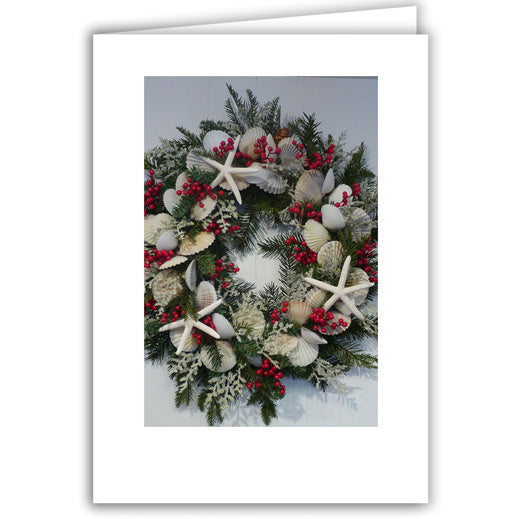Helen Eddy photo card - Shell Wreath - Winter - Item 205D-33