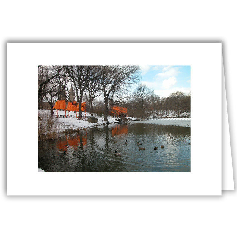 Helen Eddy photo card - Christo's Gates in Winter, Central Park, NY - Item 21d-28