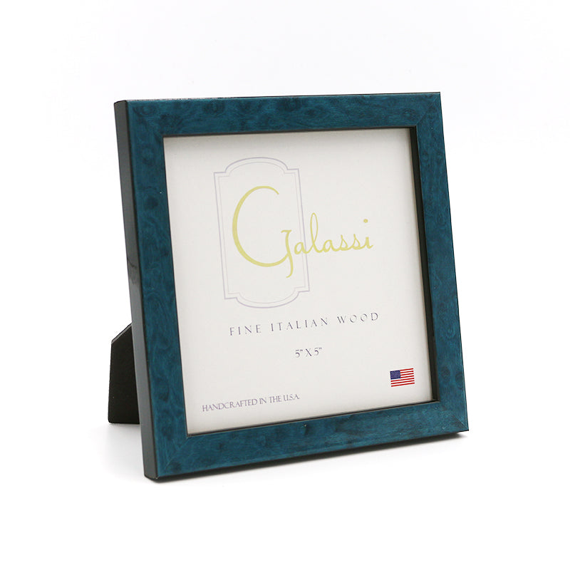 F.G. Galassi 5x5 blue burl wood ready made picture frame - 23455