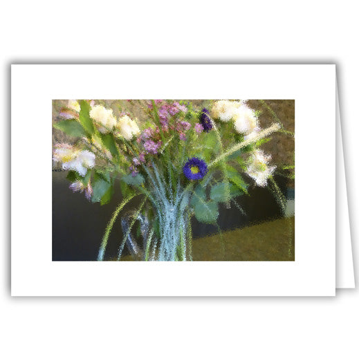 Helen Eddy photo card - Blue Button Bouquet - Photo Painting - Item 237D-01