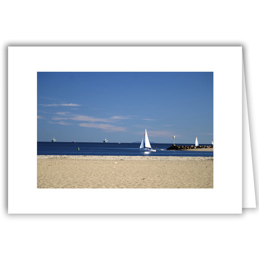 Helen Eddy photo card - White Sailboat - Santa Barbara - Item 270D-06