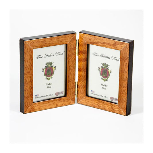 F.G. Galassi 2 1/2 x 3 1/2 chestnut hinged double ready made picture frame - style 27723V2