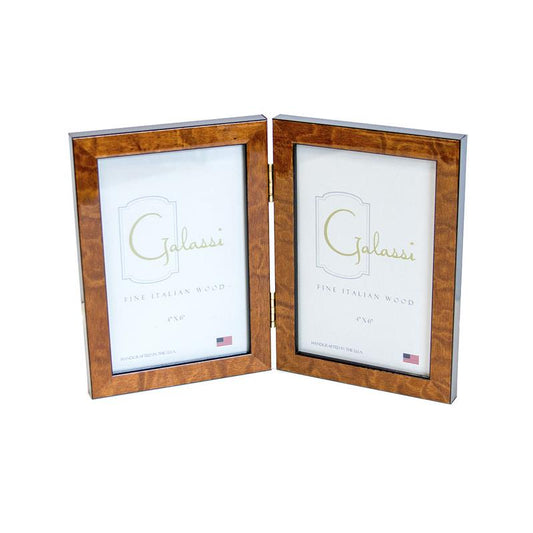F.G. Galassi 4x6  chestnut hinged double ready made picture frame - style 27746V2