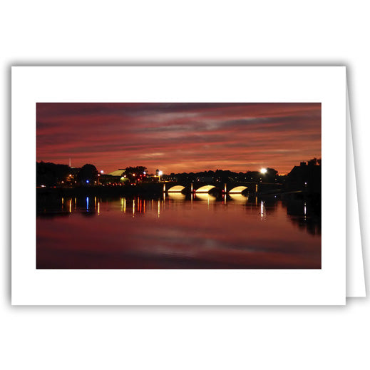 Helen Eddy photo card - Anderson Memorial Bridge with Sunset - Item 323D-86