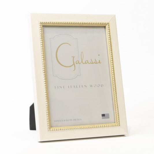 F.G. Galassi 4x6 Ivory / White with gold lip ready made picture frame - style 39546