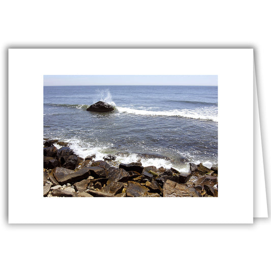 Helen Eddy photo card - Waves on Rocks, Narragansett RI - Item 49d-29