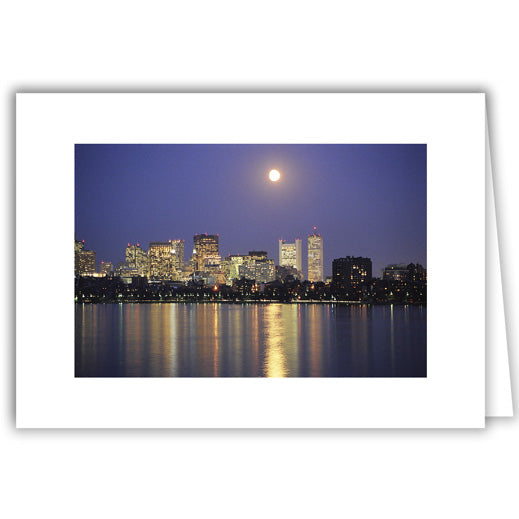 Helen Eddy photo card - Moon Over Downtown Boston - Item 50D-1185-15