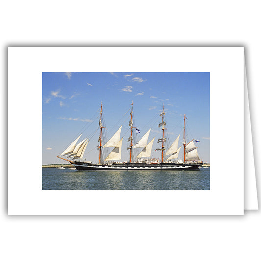 Helen Eddy photo card - Black Ship With White Stripe - Tall Ships - Item 1245-14A