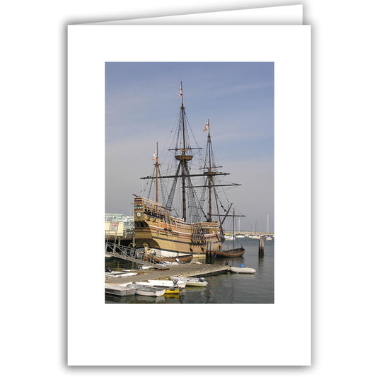 Helen Eddy photo card - Mayflower II in port, Plymouth, MA (V) - Item 67d-76