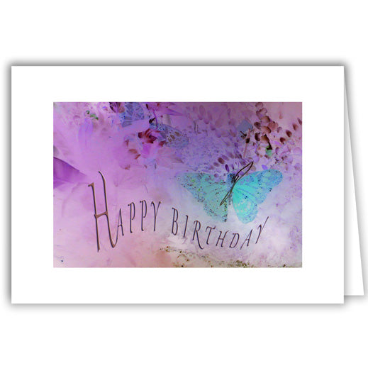 Helen Eddy photo card - Blue Butterfly Happy Birthday - Photo Card - Item 97D-06