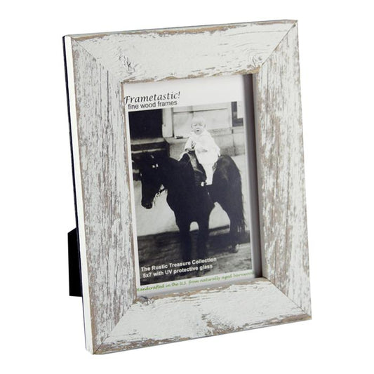 Frametastic 5x7 Rustic Treasures white wood photo frame - ECO1-W-57