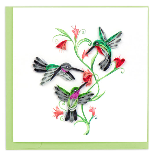 Quilling Card  "Hummingbird Trio" style  BL1240