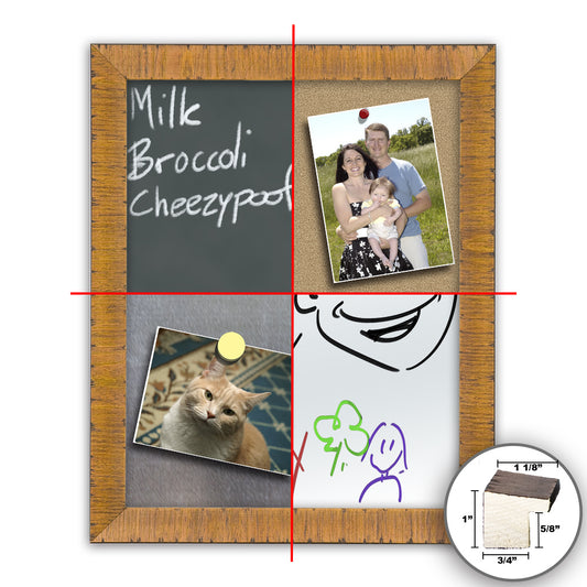 Frame It rustic chestnut 24x24 Framed Memo Board - style 369B