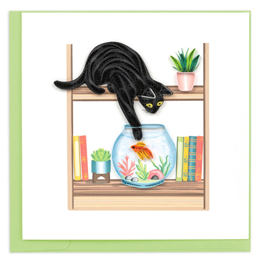 Quilling Card  "Mischievous Cat"  style BL1442