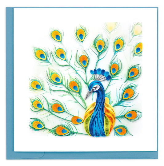 Quilling Card  "Peacock Feather Display" style BL1339