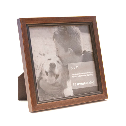 Roma 5x5 Florentine Walnut Ready made picture frame - style 550087-55