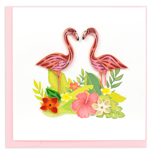 Quilling Card  "Tropical Flamingos"  style BL1411