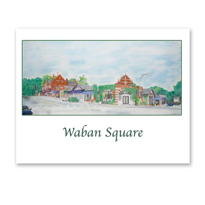 Waban Square card by Jerry Cohen