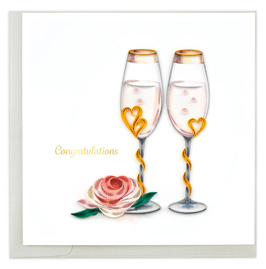 Quilling Card  "Wedding Toast Flutes" style LV259