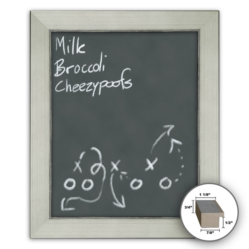 Frame It white and silver 24x30 Framed Memo Board - style 041B