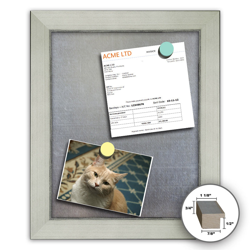 Frame It white and silver 24x30 Framed Memo Board - style 041B