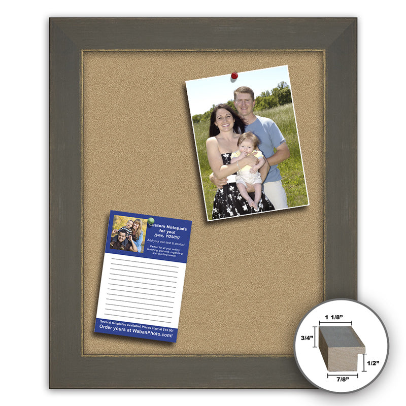 Frame It gray and gold 24x24 Framed Memo Board - style 42B
