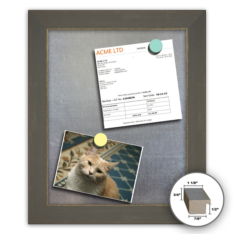 Frame It gray and gold 24x24 Framed Memo Board - style 42B