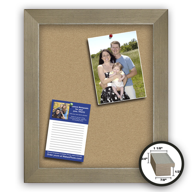 Frame It champagne silver 16x20 Framed Memo Board - style 43B