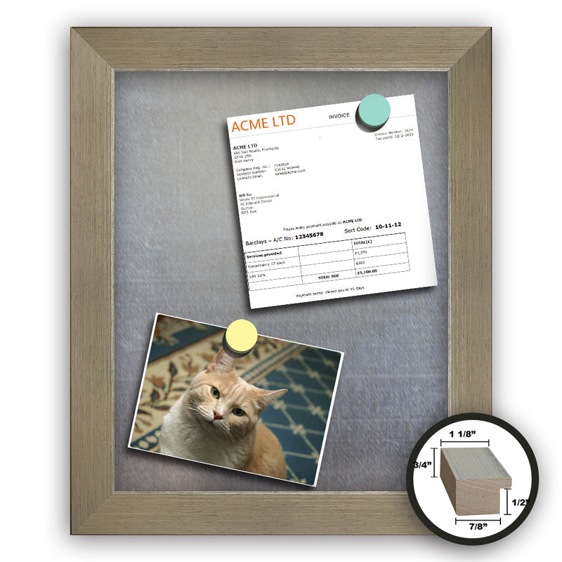 Frame It champagne silver 16x20 Framed Memo Board - style 43B