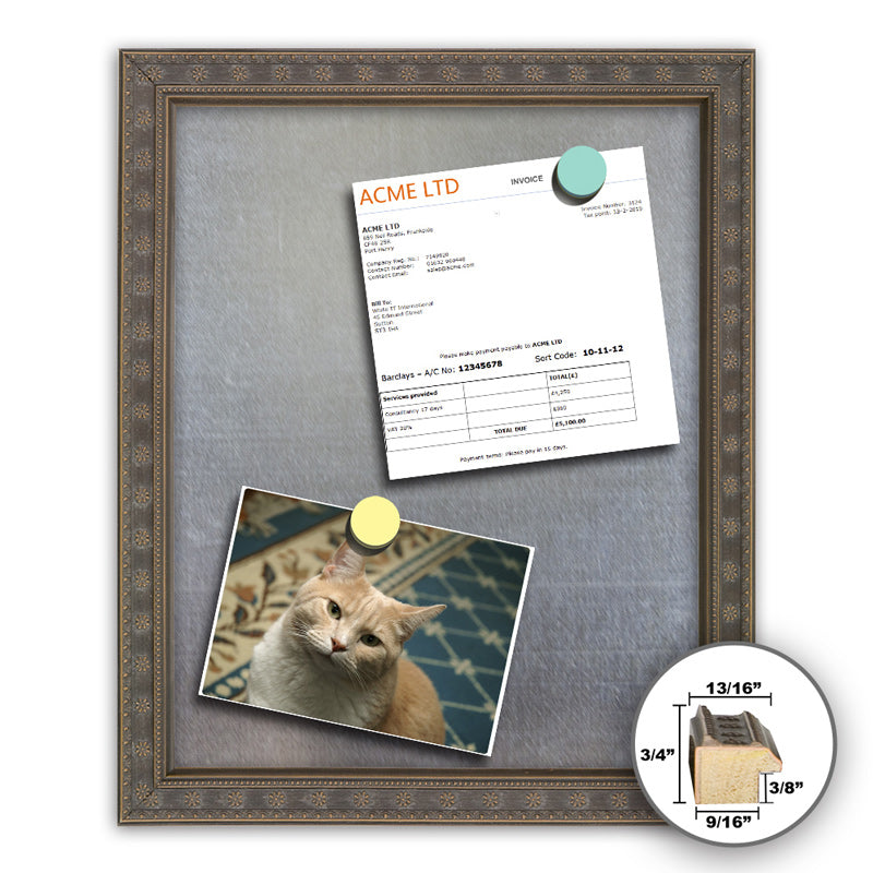 Frame It deco walnut 16x20 Framed Memo Board - style 94B