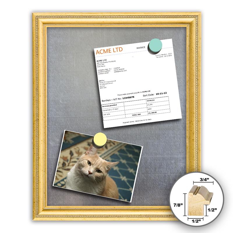 Frame It gold 12x36 Framed Memo Board - style 21
