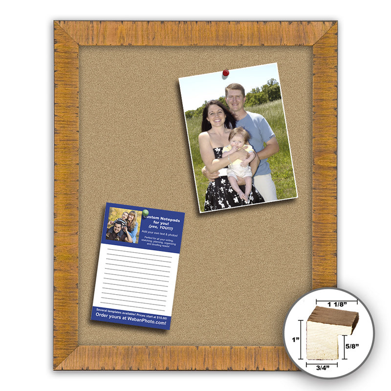 Frame It rustic chestnut 12x36 Framed Memo Board - style 369B