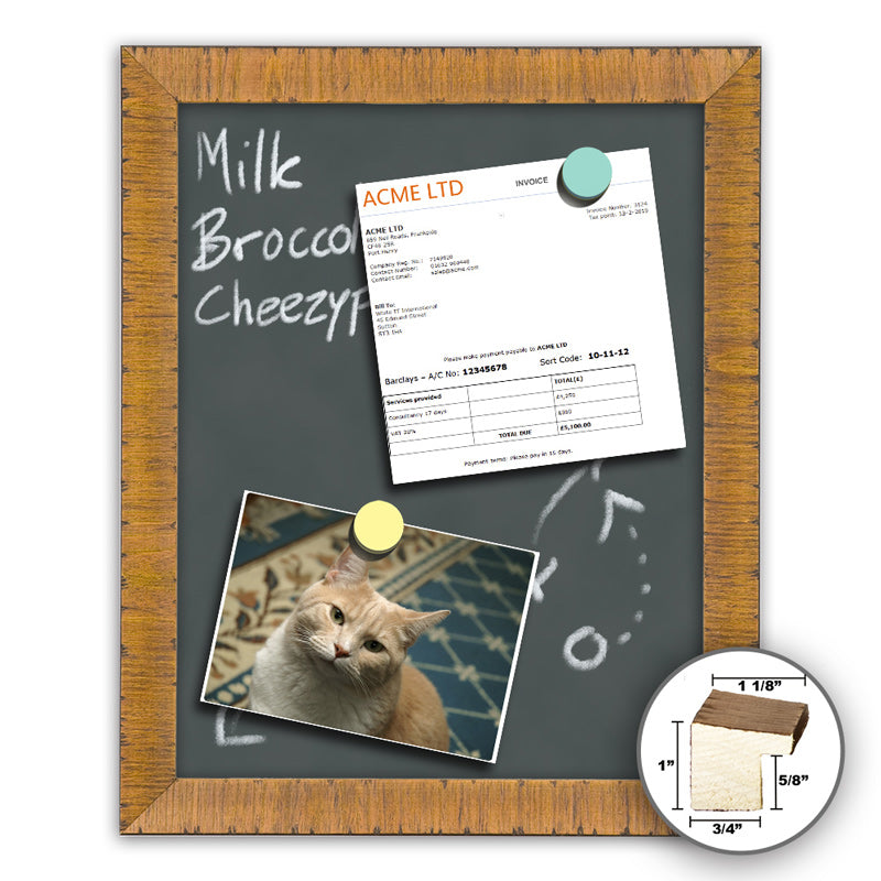 Frame It rustic chestnut 12x36 Framed Memo Board - style 369B