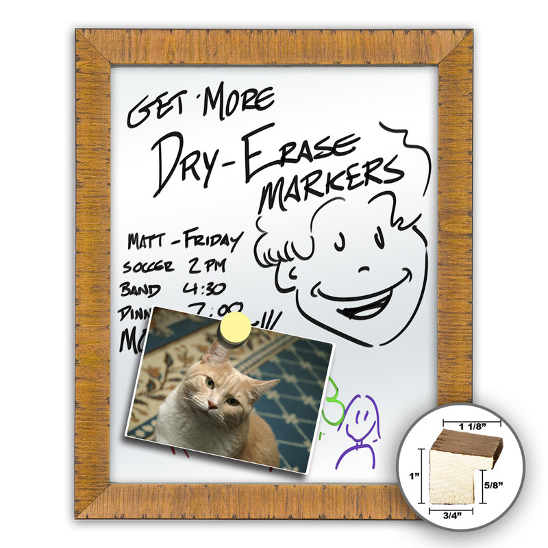 Frame It rustic chestnut 12x36 Framed Memo Board - style 369B