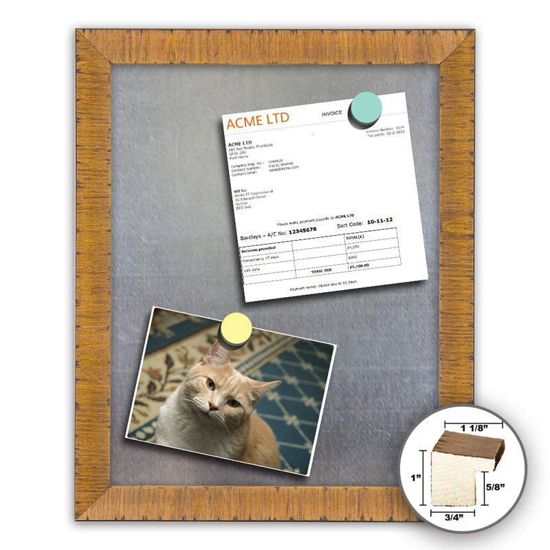 Frame It rustic chestnut 12x36 Framed Memo Board - style 369B