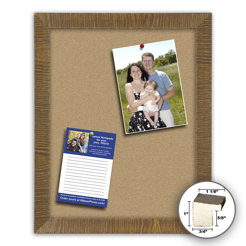 Frame It rustic walnut 24x36 Framed Memo Board - style 371B