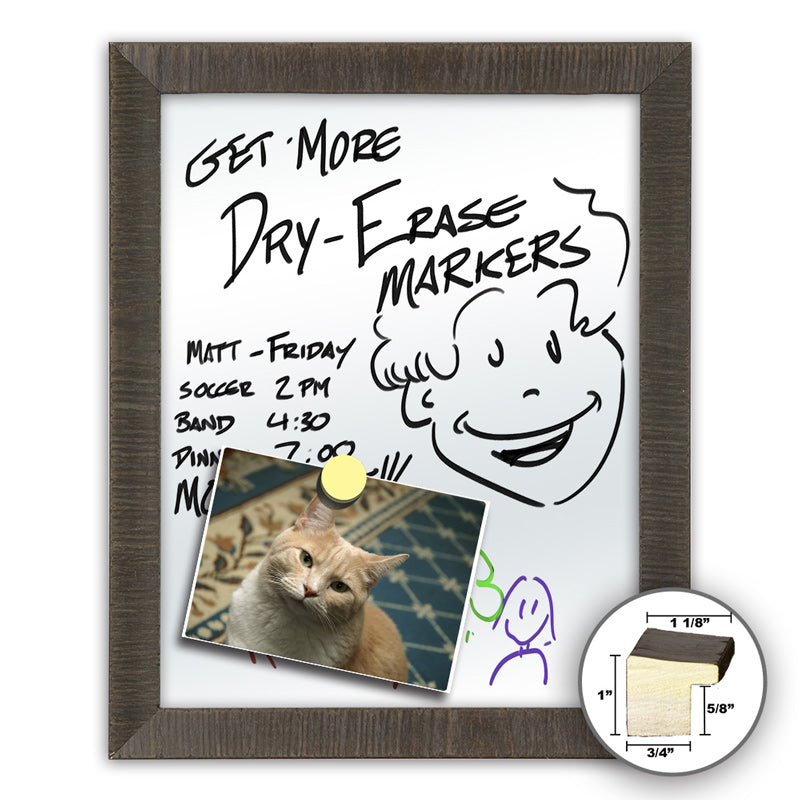 Frame It rustic ebony 24x24 Framed Memo Board - style 372B