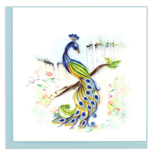 Quilling Card  "Posing Peacock Feather" style BL1310