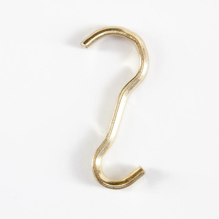 Ceiling moulding gold "S" hook - wide style