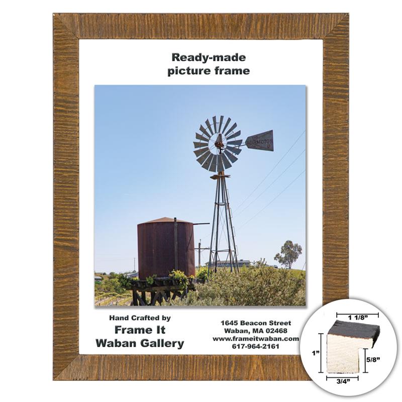 Waban Collection rustic walnut 8.5x11 picture frame - style 371B
