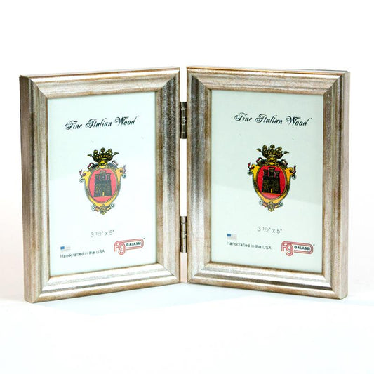F.G. Galassi 3 1/2 x 5 silver hinged pair ready made picture frame - 13835v2