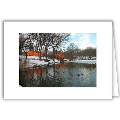 Helen Eddy photo card - Christo's Gates in Winter, Central Park, NY - Item 21d-28