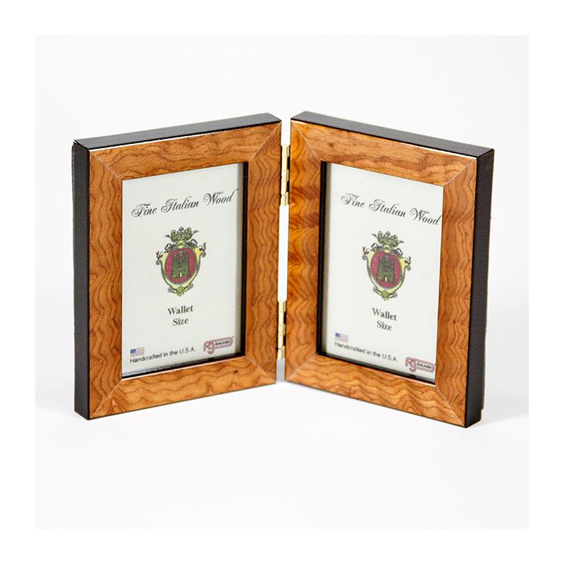 F.G. Galassi 2 1/2 x 3 1/2 chestnut hinged double ready made picture frame - style 27723V2