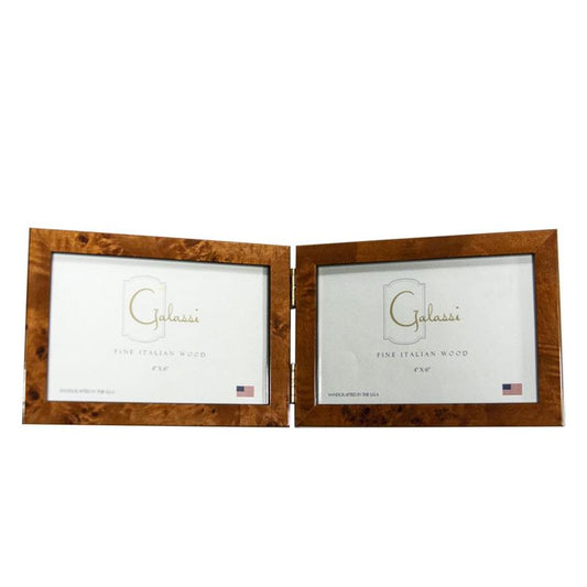F.G. Galassi 4x6 chestnut 4x6 hinged double ready made picture frame - style 27746H2