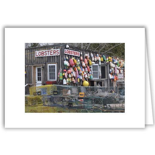 Helen Eddy photo card - Lobster Shed with Buoys - Maine - Item 316D-44